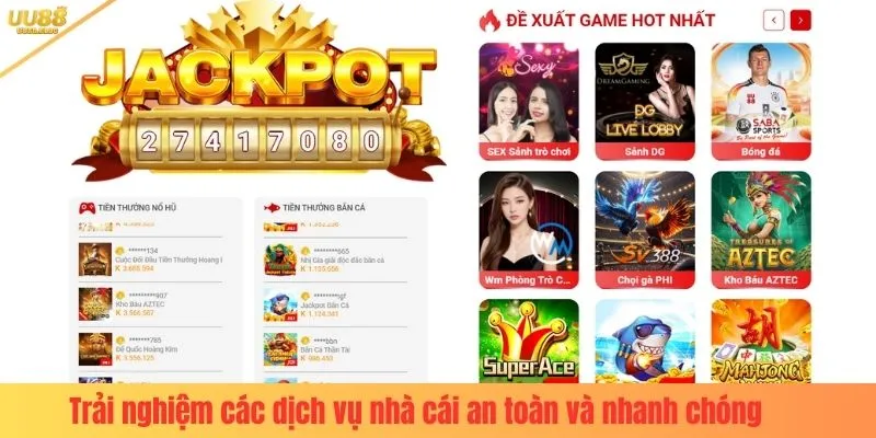 Trải nghiệm các dịch vụ nhà cái an toàn và nhanh chóng